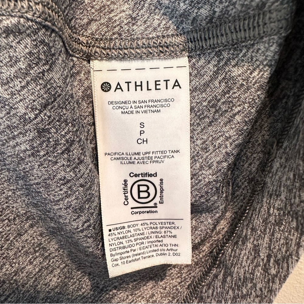 ATHLETA Pacifica Illume UPF Fitted Tank Heather Gray Swim Performance Active Gym - Picture 8 of 13